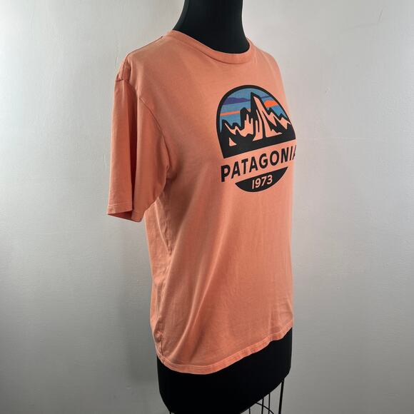 PATAGONIA Orange Top Organic Cotton Crew Neck Regular Pullover Tee Sz XS X-Small - Picture 4 of 10